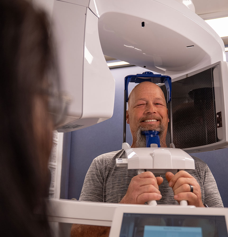 Patient taking a dental x-Ray